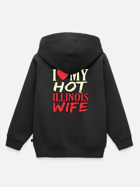 Illinois Frau Geschenk - Kinder Premium Organic Hoodie - Schwarz