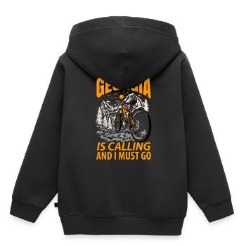 Visite à Georgia Gift - Sweat Premium à capuche enfant bio - noir - Dos - AI Model Kid Male (0cm)