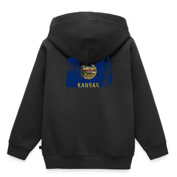 Kansas Home Pride Cadeau - Sweat Premium à capuche enfant bio - noir - Dos - AI Model Kid Male (0cm)