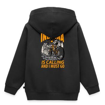 Cadeau de voyage dans l’Indiana - Sweat Premium à capuche enfant bio - noir - Dos - AI Model Kid Male (0cm)