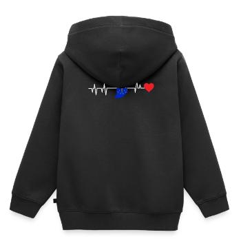 Cadeau de battement de cœur indiana - Sweat Premium à capuche enfant bio - noir - Dos - AI Model Kid Male (0cm)