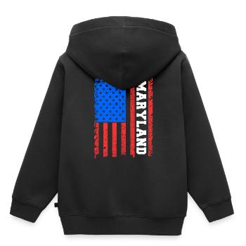 Cadeau du drapeau maryland usa - Sweat Premium à capuche enfant bio - noir - Dos - AI Model Kid Male (0cm)