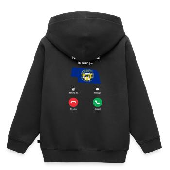 Visitez Nebraska Gift - Sweat Premium à capuche enfant bio - noir - Dos - AI Model Kid Male (0cm)