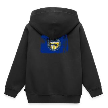 Reisendes Nebraska geschenk - Kinder Premium Organic Hoodie - Schwarz - Hinten - AI Model Kid Male (0cm)