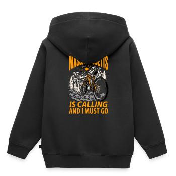 Reise massachusetts geschenk - Kinder Premium Organic Hoodie - Schwarz - Hinten - AI Model Kid Male (0cm)