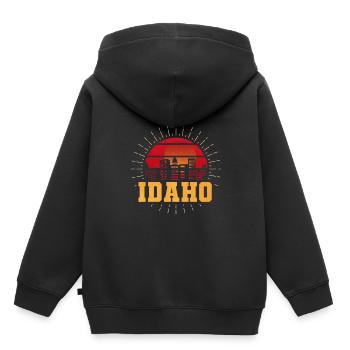 Liebe Idaho Wandern Berg - Kinder Premium Organic Hoodie - Schwarz - Hinten - AI Model Kid Male (0cm)