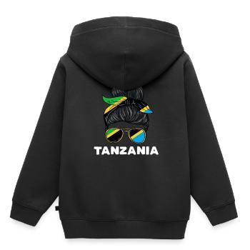 Tansania Girl - Kinder Premium Organic Hoodie - Schwarz - Hinten - AI Model Kid Male (0cm)