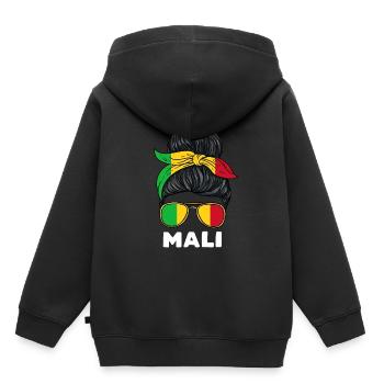 Mali Mädchen - Kinder Premium Organic Hoodie - Schwarz - Hinten - AI Model Kid Male (0cm)