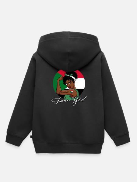 Unbreakable Sudan Girl - Kinder Premium Organic Hoodie - Schwarz