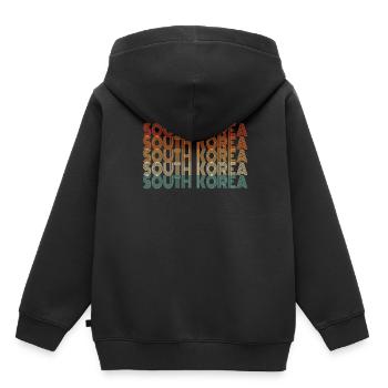 Cadeau pour les résidents de la Corée du Sud - Sweat Premium à capuche enfant bio - noir - Dos - AI Model Kid Male (0cm)