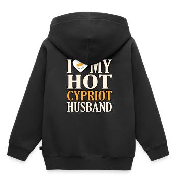 Chypre - Sweat Premium à capuche enfant bio - noir - Dos - AI Model Kid Male (0cm)