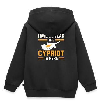 Chypre - Sweat Premium à capuche enfant bio - noir - Dos - AI Model Kid Male (0cm)