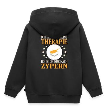 Chypre - Sweat Premium à capuche enfant bio - noir - Dos - AI Model Kid Male (0cm)