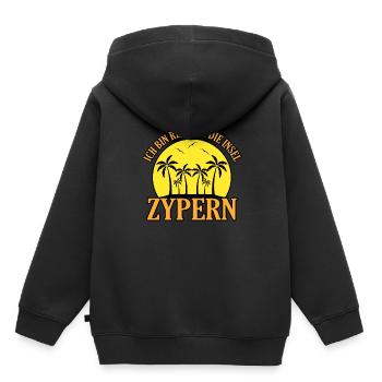 Chypre - Sweat Premium à capuche enfant bio - noir - Dos - AI Model Kid Male (0cm)