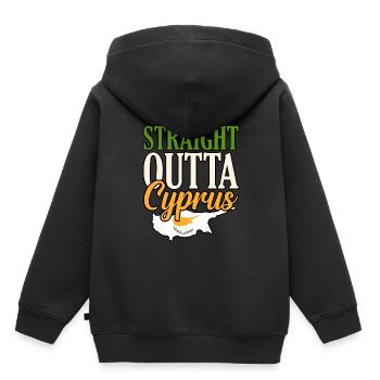 Chypre - Sweat Premium à capuche enfant bio - noir - Dos - AI Model Kid Male (0cm)