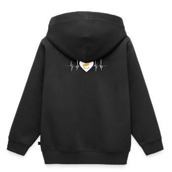 Chypre - Sweat Premium à capuche enfant bio - noir - Dos - AI Model Kid Male (0cm)