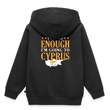 Chypre - Sweat Premium à capuche enfant bio - noir - Dos - AI Model Kid Male (0cm)