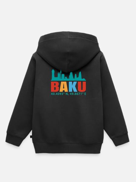 Baku - Kinder Premium Organic Hoodie - Schwarz