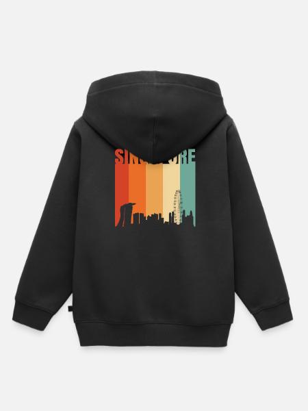 Singapur - Kinder Premium Organic Hoodie - Schwarz