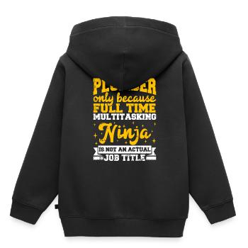 Klempner - Kinder Premium Organic Hoodie - Schwarz - Hinten - AI Model Kid Male (0cm)