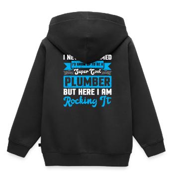 Klempner - Kinder Premium Organic Hoodie - Schwarz - Hinten - AI Model Kid Male (0cm)
