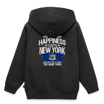 New York - Sweat Premium à capuche enfant bio - noir - Dos - AI Model Kid Male (0cm)