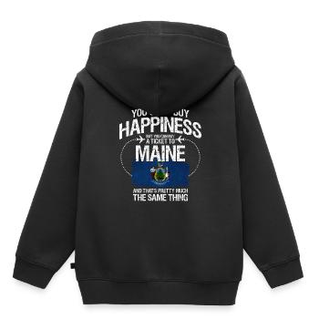 Maine - Sweat Premium à capuche enfant bio - noir - Dos - AI Model Kid Male (0cm)