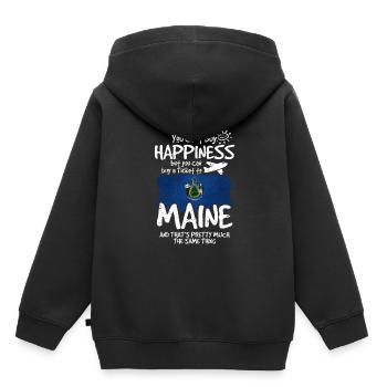 Maine - Sweat Premium à capuche enfant bio - noir - Dos - AI Model Kid Male (0cm)