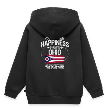 Dakota du Nord - Sweat Premium à capuche enfant bio - noir - Dos - AI Model Kid Male (0cm)