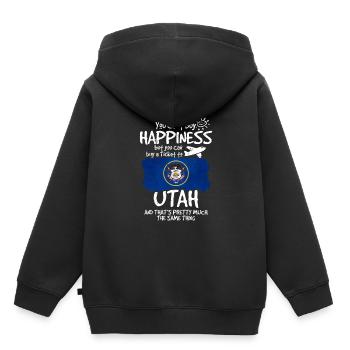 Utah - Sweat Premium à capuche enfant bio - noir - Dos - AI Model Kid Male (0cm)