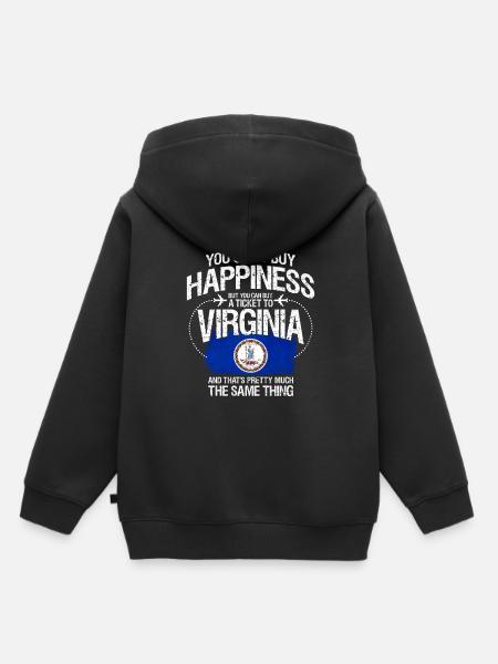 Virginia - Kinder Premium Organic Hoodie - Schwarz
