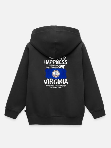 Virginia - Kinder Premium Organic Hoodie - Schwarz