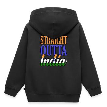 Indien - Kinder Premium Organic Hoodie - Schwarz - Hinten - AI Model Kid Male (0cm)