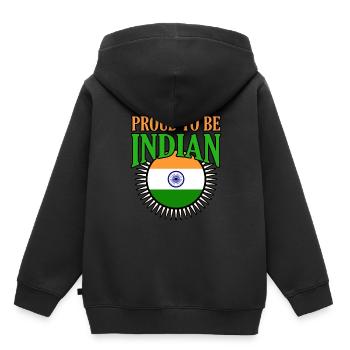 Indien - Kinder Premium Organic Hoodie - Schwarz - Hinten - AI Model Kid Male (0cm)