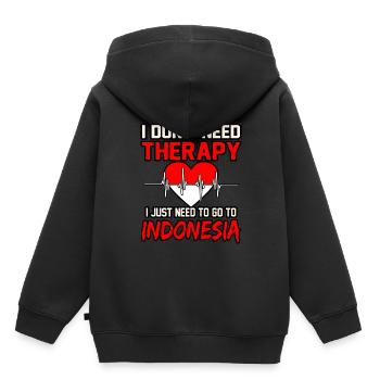 Indonésie - Sweat Premium à capuche enfant bio - noir - Dos - AI Model Kid Male (0cm)