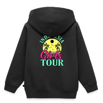 Indonésie - Sweat Premium à capuche enfant bio - noir - Dos - AI Model Kid Male (0cm)