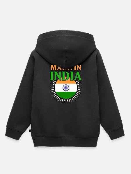 Indien - Kinder Premium Organic Hoodie - Schwarz