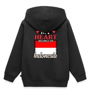 Indonesia - Kids Premium Organic Hoodie - black - Back - AI Model Kid Male (0cm)