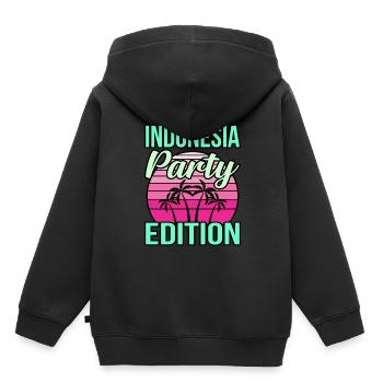 Indonésie - Sweat Premium à capuche enfant bio - noir - Dos - AI Model Kid Male (0cm)