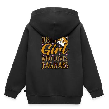 Jaguar - Kinder Premium Organic Hoodie - Schwarz - Hinten - AI Model Kid Male (0cm)