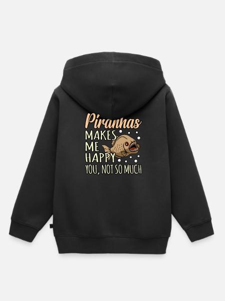 Piranha - Kinder Premium Organic Hoodie - Schwarz