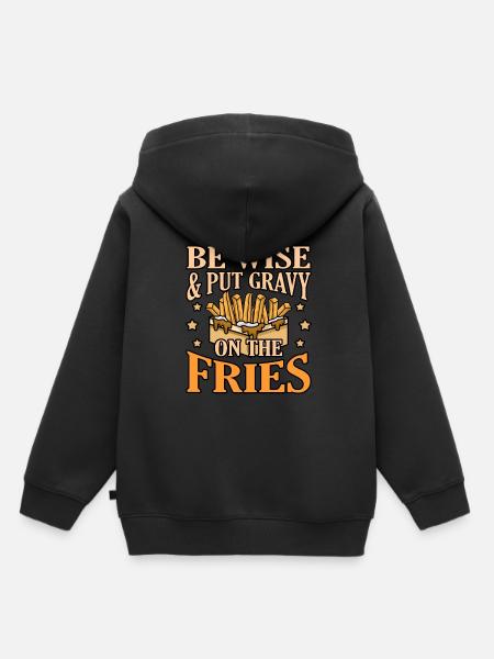 Poutine Kanadisches Fastfood - Kinder Premium Organic Hoodie - Schwarz