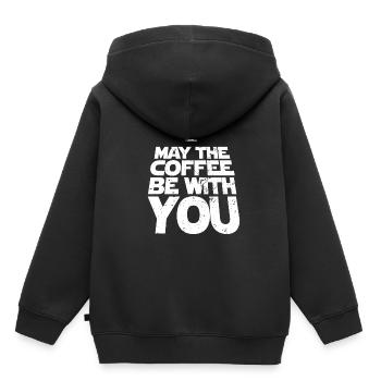 Kaffee - Kinder Premium Organic Hoodie - Schwarz - Hinten - AI Model Kid Male (0cm)