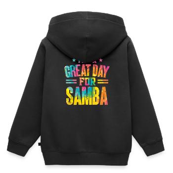 Samba - Kinder Premium Organic Hoodie - Schwarz - Hinten - AI Model Kid Male (0cm)