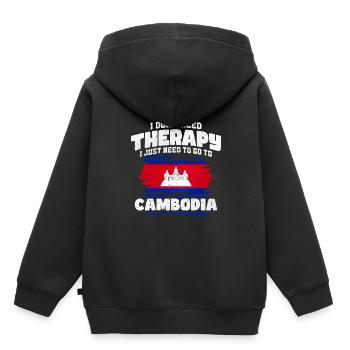 Cambodge - Sweat Premium à capuche enfant bio - noir - Dos - AI Model Kid Male (0cm)