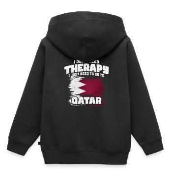 Qatar - Sweat Premium à capuche enfant bio - noir - Dos - AI Model Kid Male (0cm)