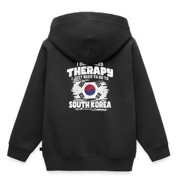 Corée du Sud - Sweat Premium à capuche enfant bio - noir - Dos - AI Model Kid Male (0cm)