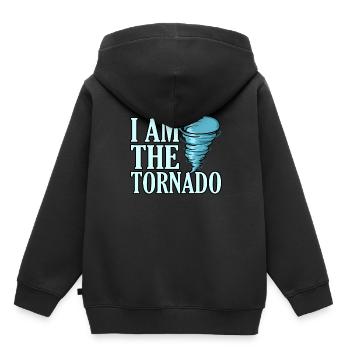 Tornado - Kinder Premium Organic Hoodie - Schwarz - Hinten - AI Model Kid Male (0cm)