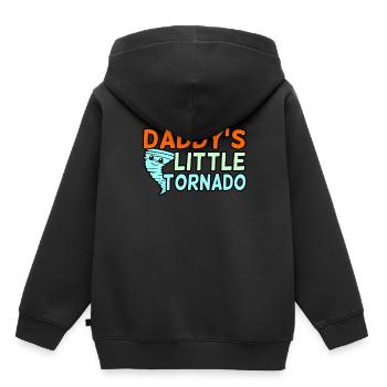 La petite tornade de papa - Sweat Premium à capuche enfant bio - noir - Dos - AI Model Kid Male (0cm)