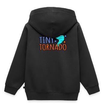 Tornado - Kinder Premium Organic Hoodie - Schwarz - Hinten - AI Model Kid Male (0cm)